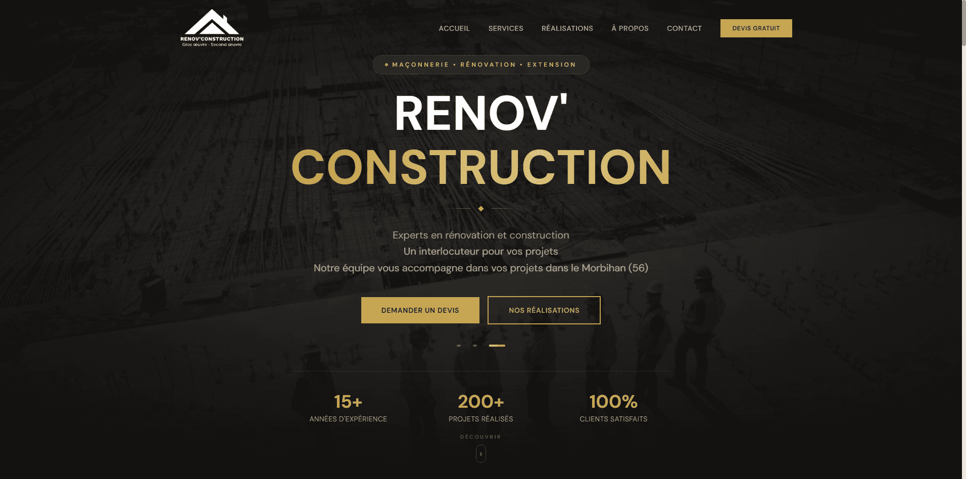 Renov' Construction — aperçu du site livré par ADN IA