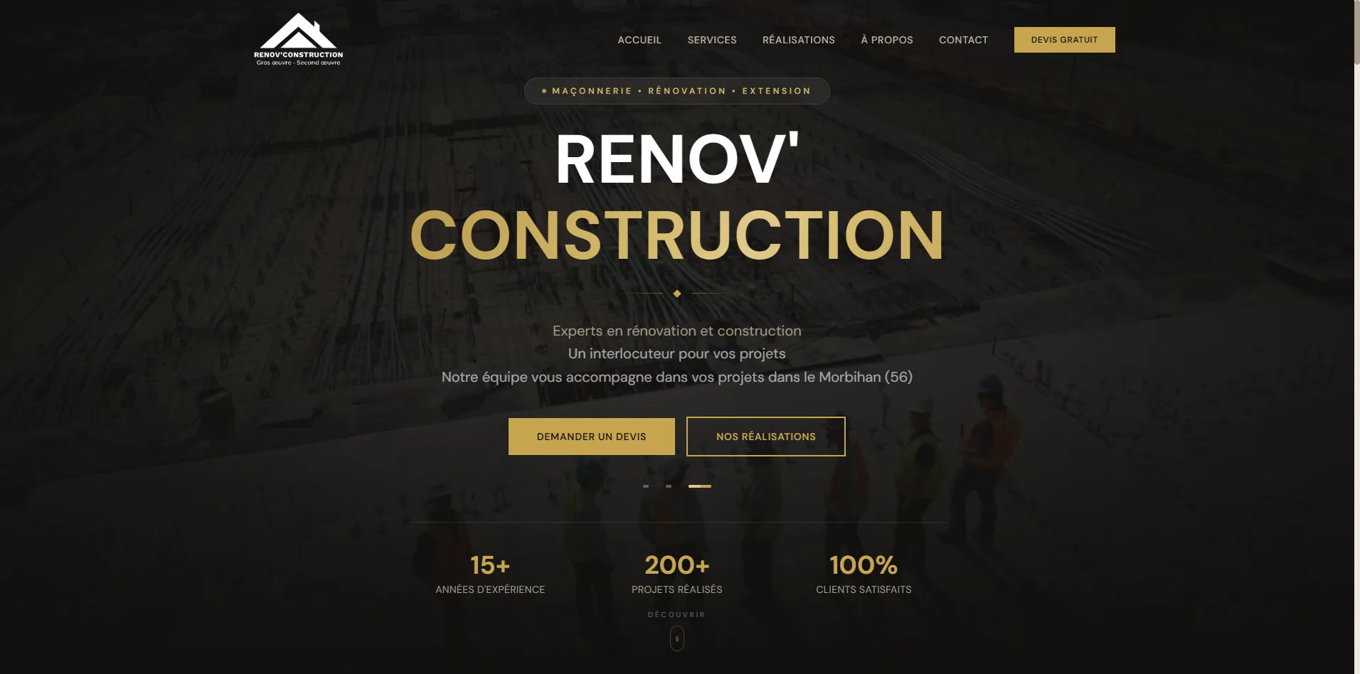 Renov' Construction — aperçu du site livré par ADN IA Renov' Construction — aperçu du site livré par ADN IA